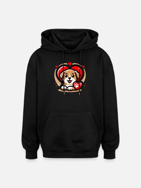 Dog Love 1 - Oversized Unisex Hoodie - black