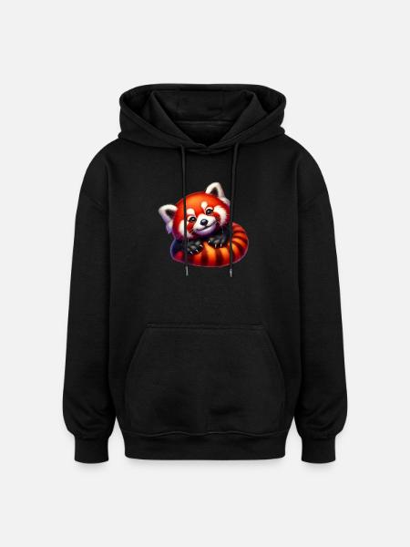Petit panda - Sweat à capuche oversize unisexe - noir