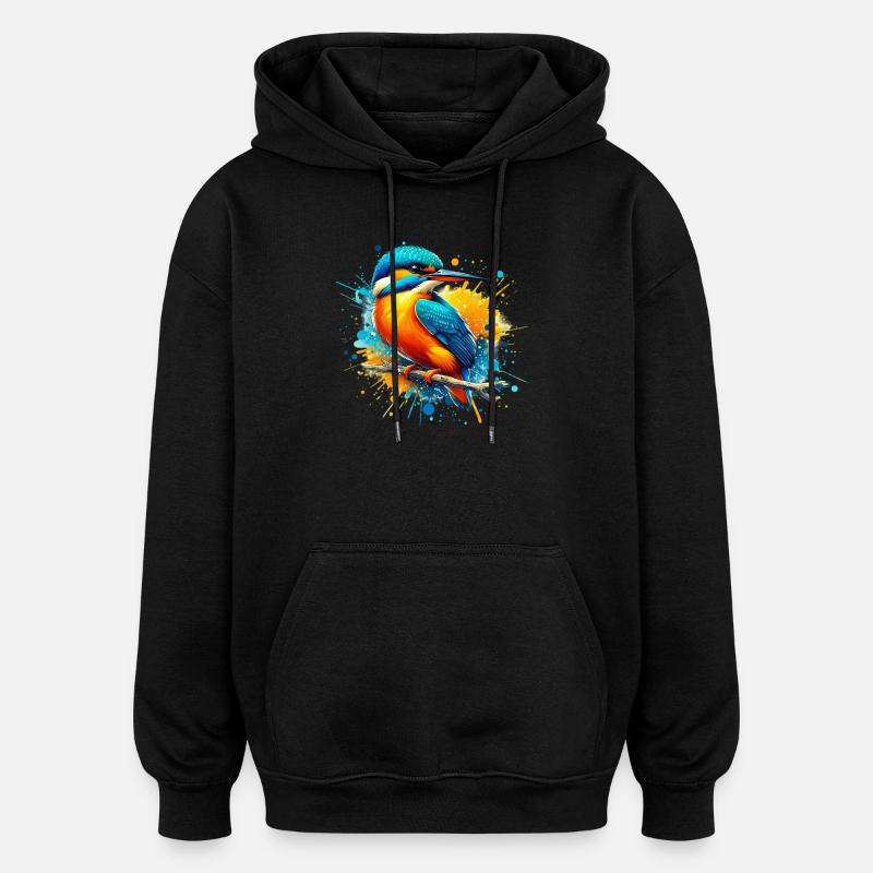 Eisvogel - Oversized Unisex Hoodie - Schwarz