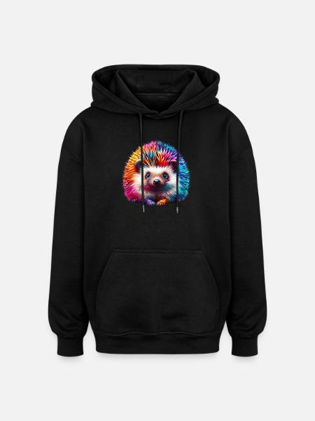 Igel - Oversized Unisex Hoodie - Schwarz