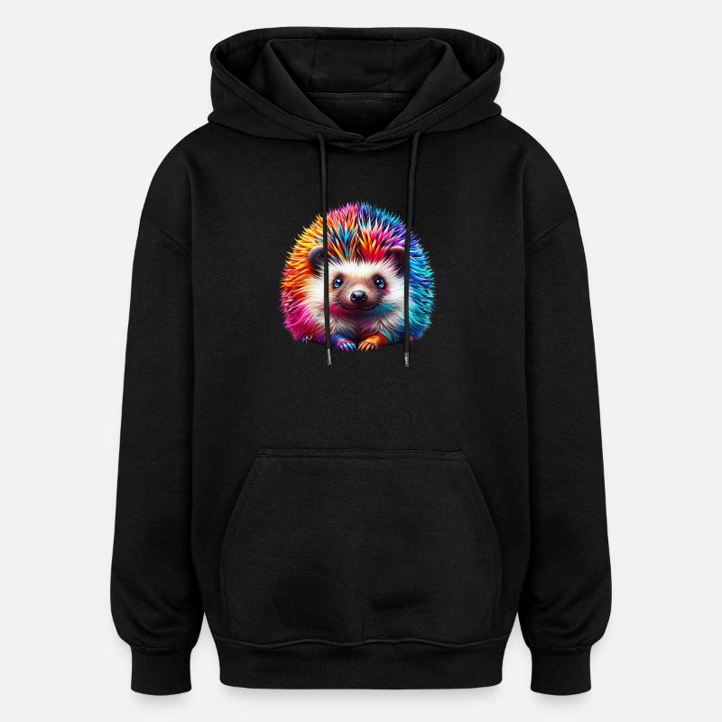 Hedgehog - Oversized Unisex Hoodie - black