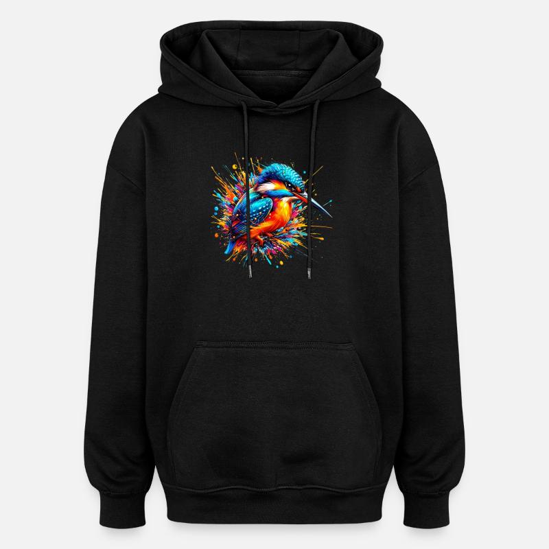 Martin-pêcheur - Sweat à capuche oversize unisexe - noir