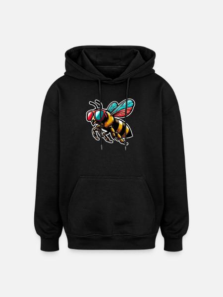 Bee - Oversized Unisex Hoodie - black
