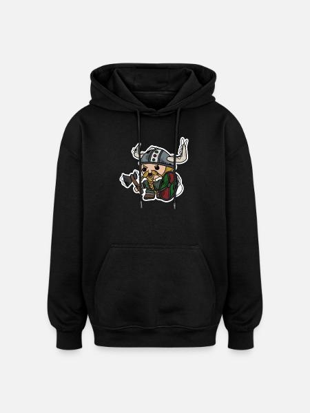 Wikinger | Krieger | Zwerg - Oversized Unisex Hoodie - Schwarz