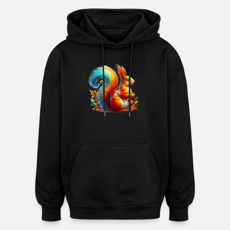Eichhörnchen - Oversized Unisex Hoodie - Schwarz