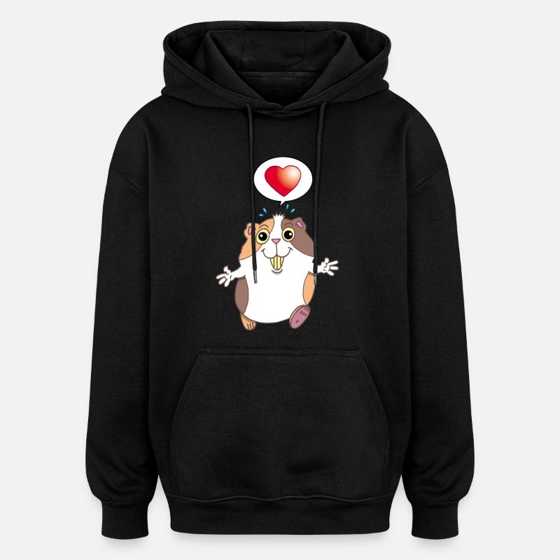 Hamster mignon - Sweat à capuche oversize unisexe - noir
