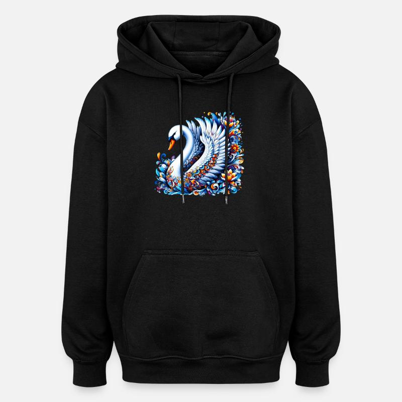 Svane - Oversize unisex hoodie - sort