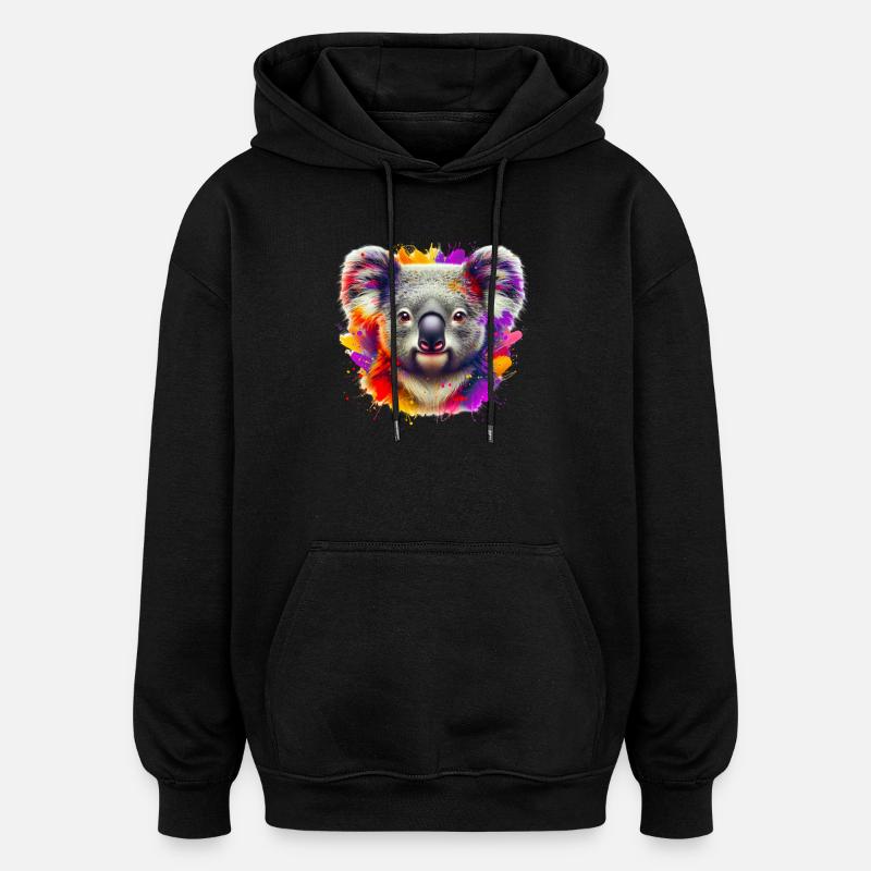 Koala - Oversized Unisex Hoodie - Schwarz