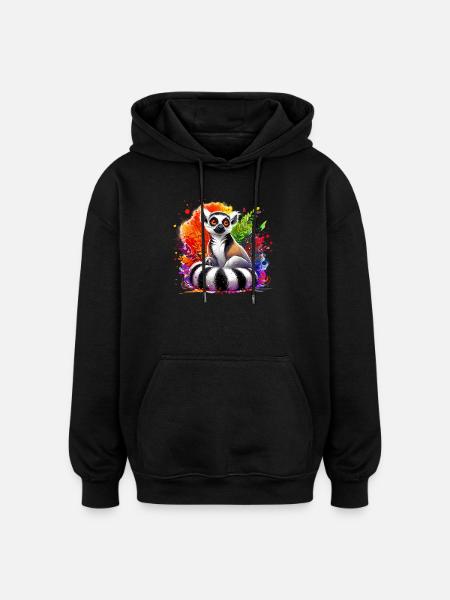 Lemur - Oversized Unisex Hoodie - black