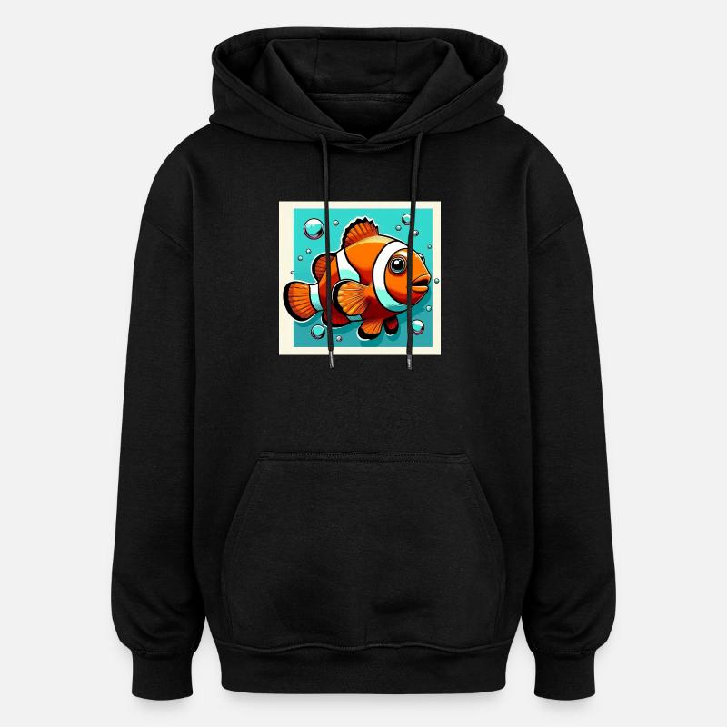 Clownfisch - Oversized Unisex Hoodie - Schwarz
