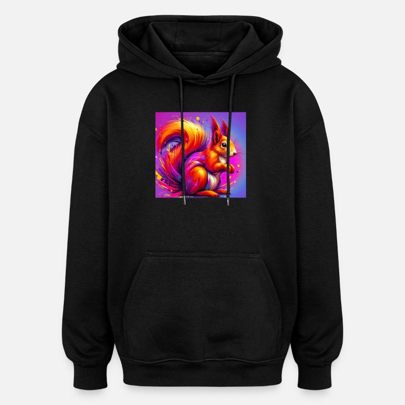 squirrel - Oversized Unisex Hoodie - black