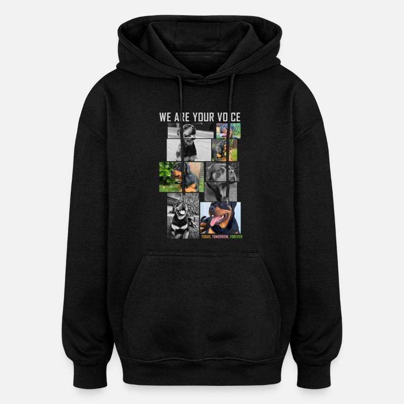 Collage de voix de chien - Sweat à capuche oversize unisexe - noir