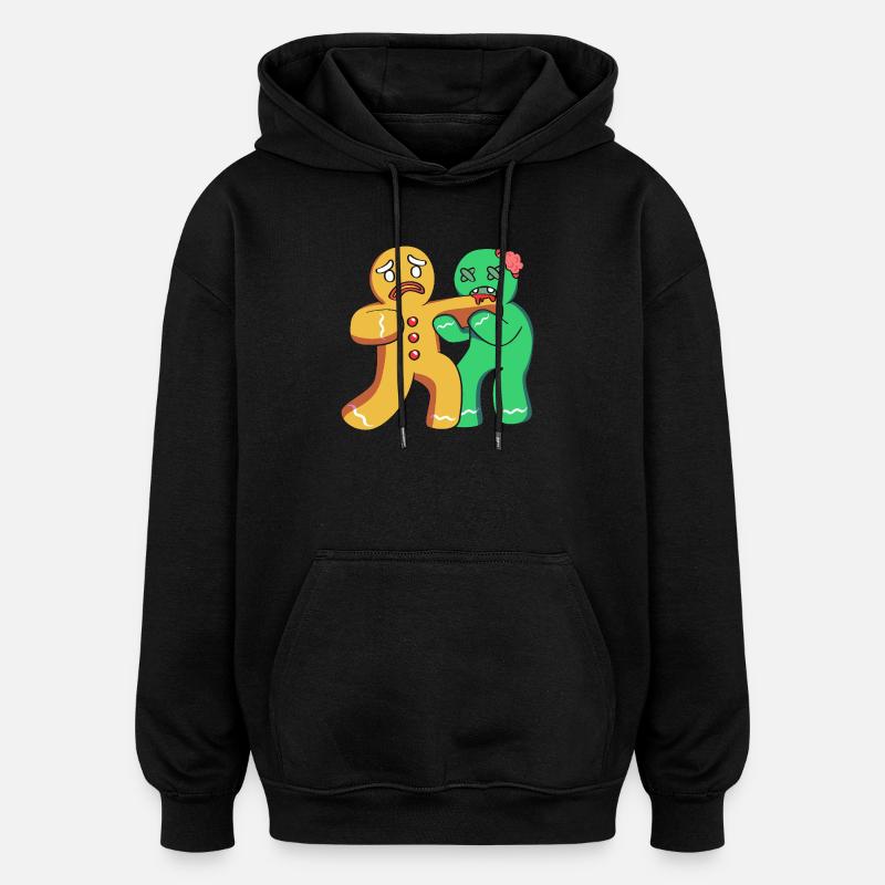 Gingerbread Man Christmas Gingerbread Lebkuchen - Oversized Unisex Hoodie - black