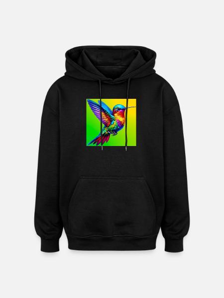 colibri - Sweat à capuche oversize unisexe - noir