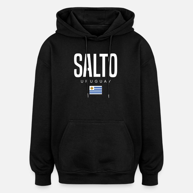 Salto Uruguay Uruguayen - Sweat à capuche oversize unisexe - noir