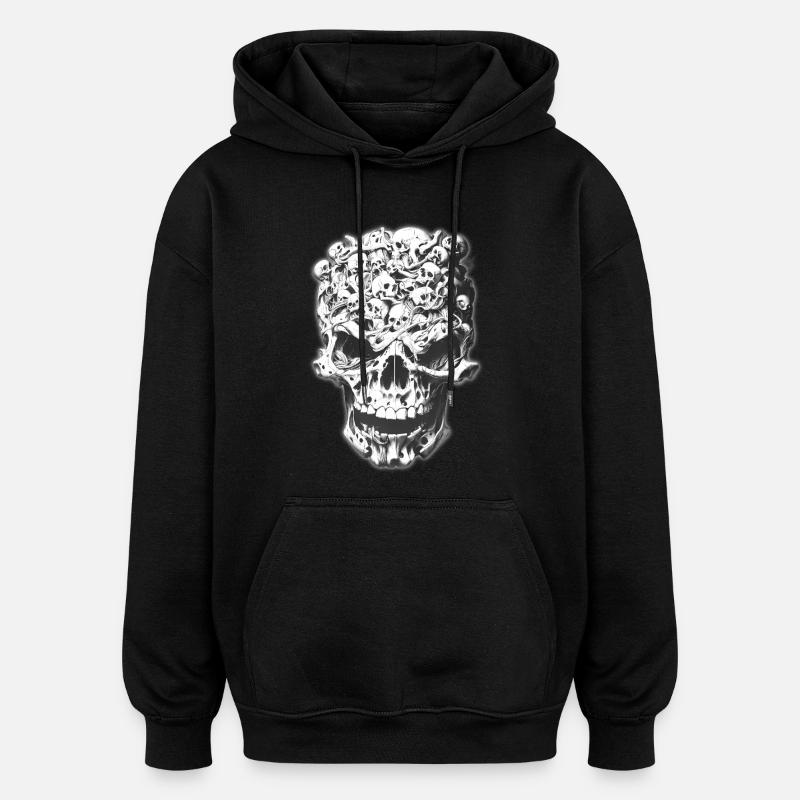 Crâne de crânes - Sweat à capuche oversize unisexe - noir