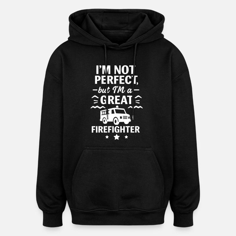 Super héros pompier - Sweat à capuche oversize unisexe - noir