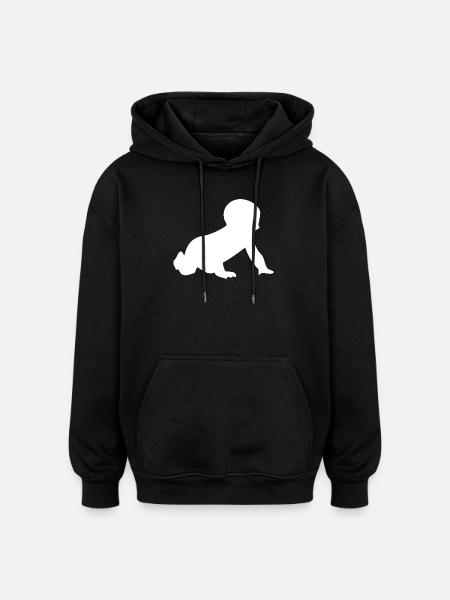 Crawling baby silhouette - Oversized Unisex Hoodie - black
