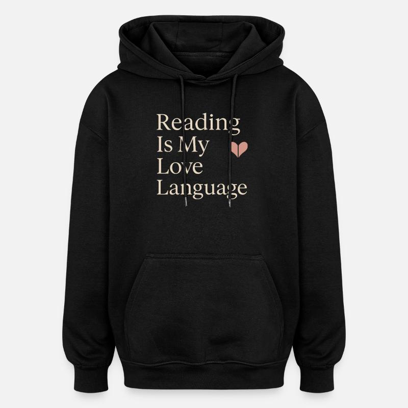 Bücherhafter, Gemütlicher - Sweat à capuche oversize unisexe - noir