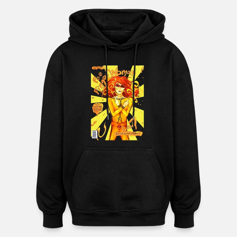 Femme Doigt Pipi2 - Sweat à capuche oversize unisexe - noir