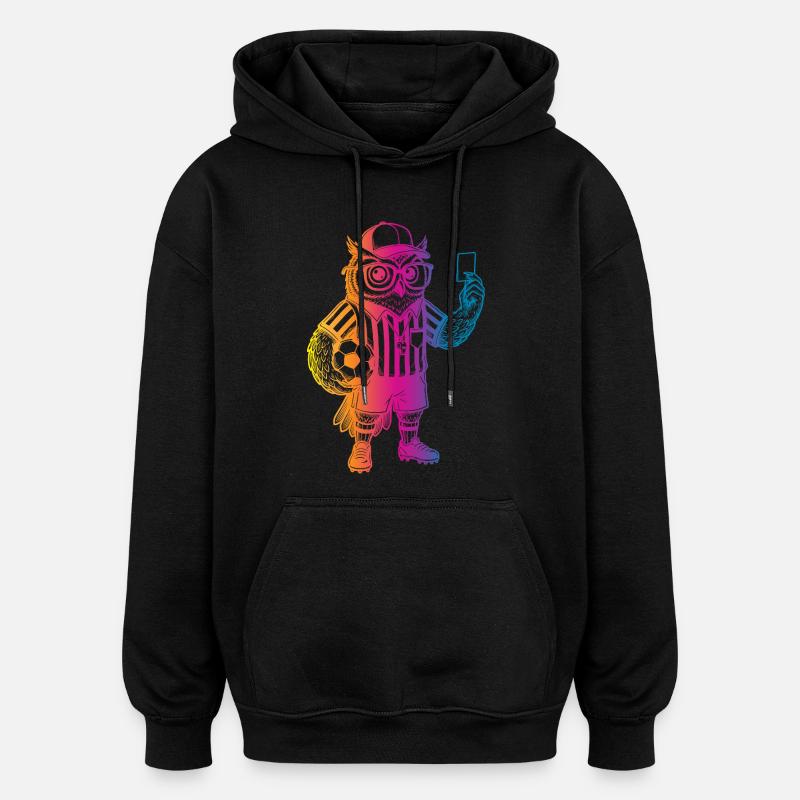 Fußball Eule - Oversized Unisex Hoodie - Schwarz
