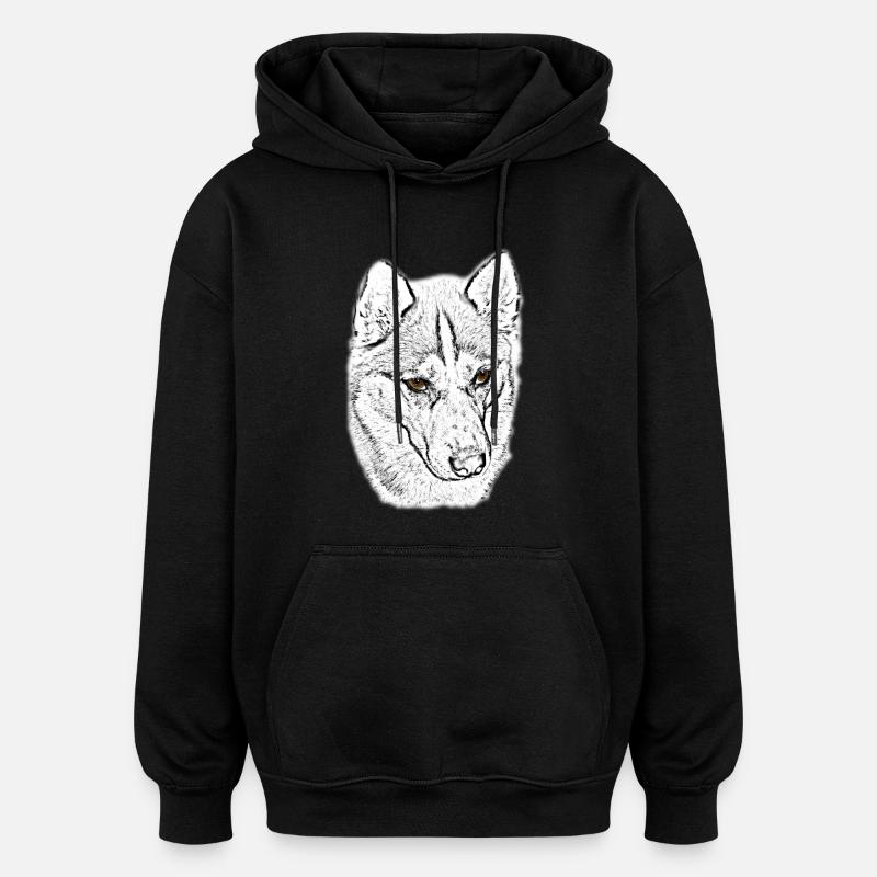Wolfskopf Line Study - Oversized Unisex Hoodie - black