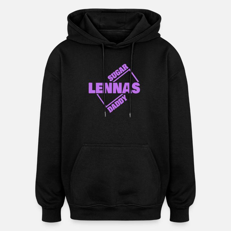Lennas - Sweat à capuche oversize unisexe - noir