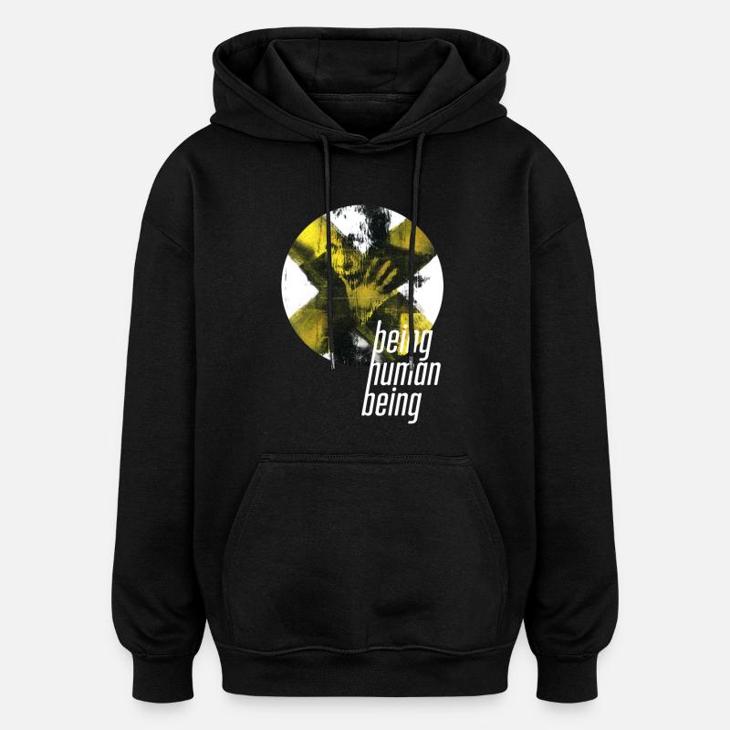 ThinkBick_being_human_being_2026_5 - Sweat à capuche oversize unisexe - noir