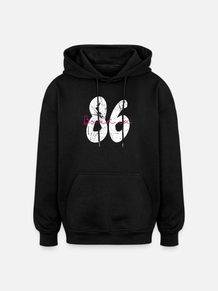 Born in 86 Neon Retro - Oversized Unisex Hoodie - black