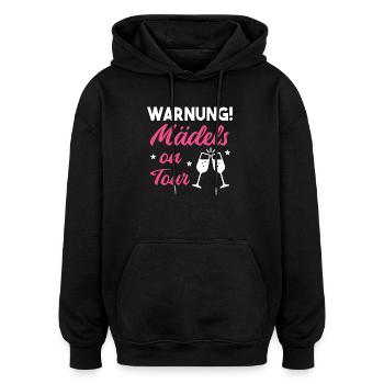 Attention ! Filles en tournée – Chemise pour enterrement de vie de garçon - Sweat à capuche oversize unisexe - noir - Devant - Noah (186cm)