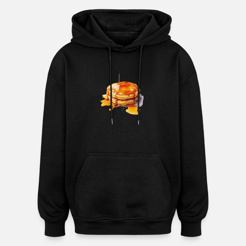 Syrup Pancake Stack - Oversized Unisex Hoodie - black
