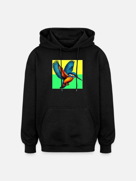 kingfisher - Oversized Unisex Hoodie - black