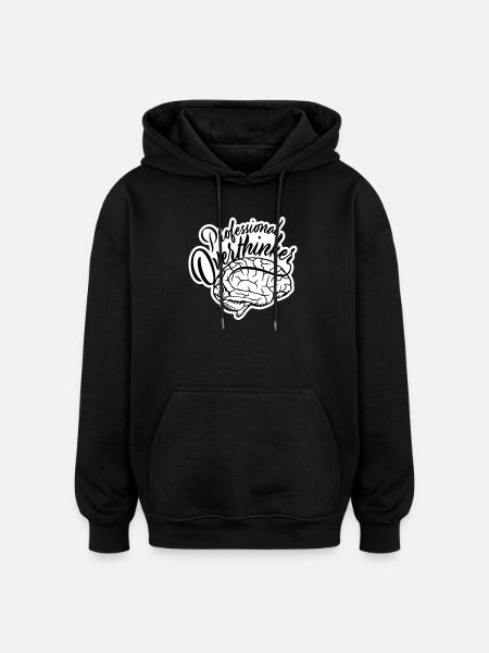 Professional Overthinker Funny Brooding Anxiety Logo - Oversized Unisex Hoodie - black