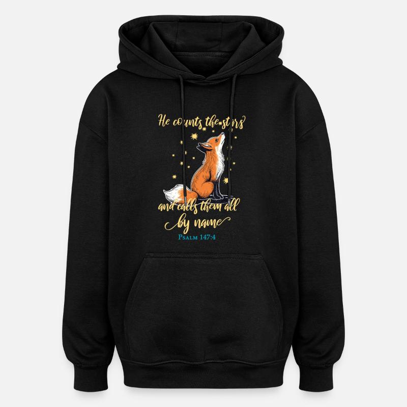 Citation chrétienne de Fox - Sweat à capuche oversize unisexe - noir