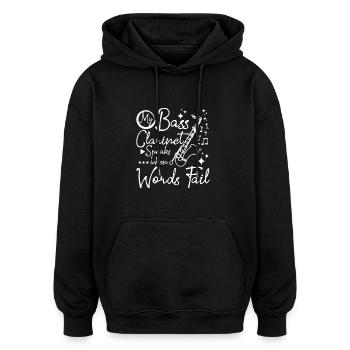My bass clarinet speaks when words fail - Oversized Unisex Hoodie - Schwarz - Vorne - Noah (186cm)
