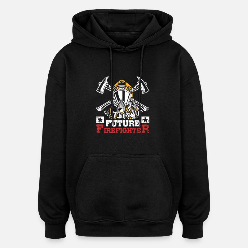 Futur pompier - Sweat à capuche oversize unisexe - noir