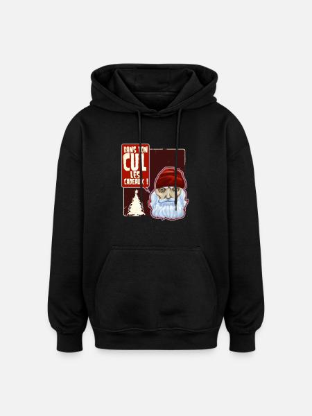 Père Noël crad' - Sweat à capuche oversize unisexe - noir