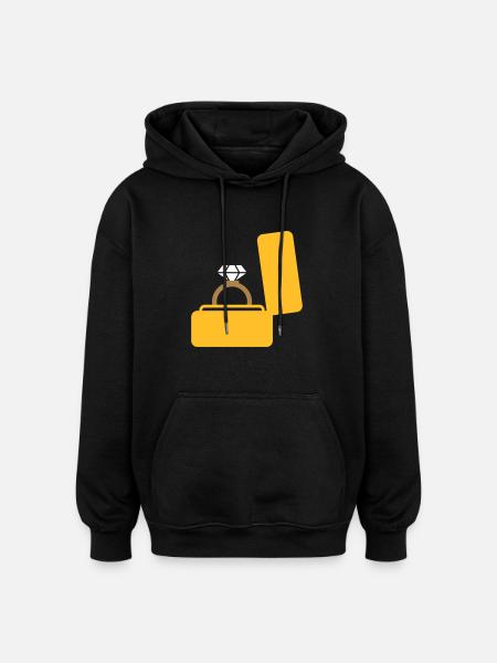Ring wedding gift - Oversized Unisex Hoodie - black