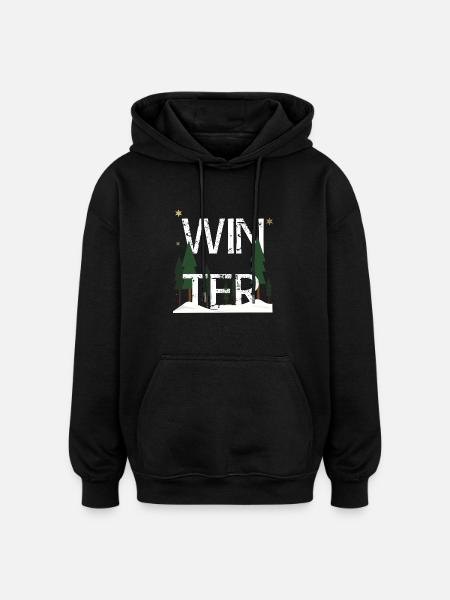 Winter - Oversized Unisex Hoodie - black