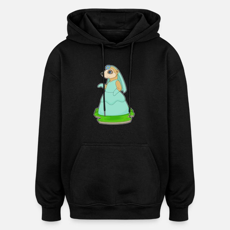 Suricate Voile de mariée Mariage - Sweat à capuche oversize unisexe - noir