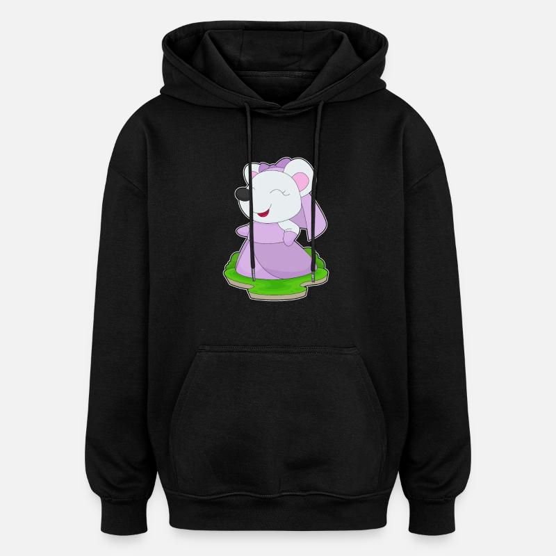 Souris Voile de mariée mariage - Sweat à capuche oversize unisexe - noir