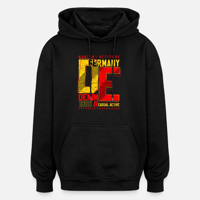 URBAN DE - Sweat à capuche oversize unisexe - noir