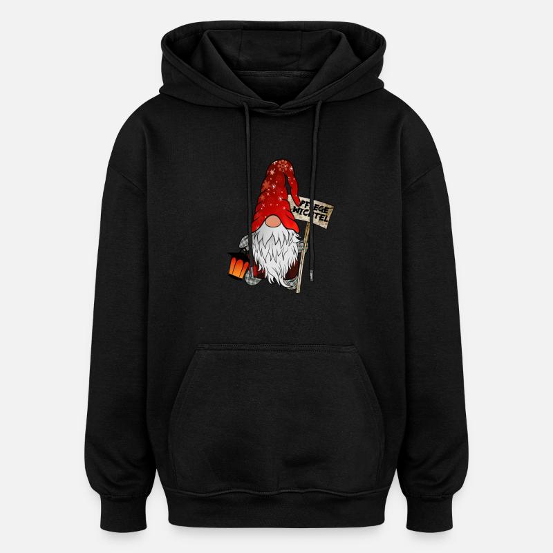 Pflege Wichtel Weihnachtsgnom - Oversized Unisex Hoodie - Schwarz