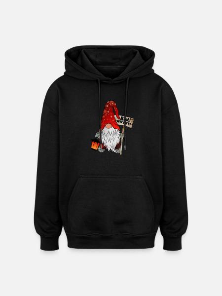 Bau Wichtel – Bauarbeiter Gnome - Oversized Unisex Hoodie - Schwarz