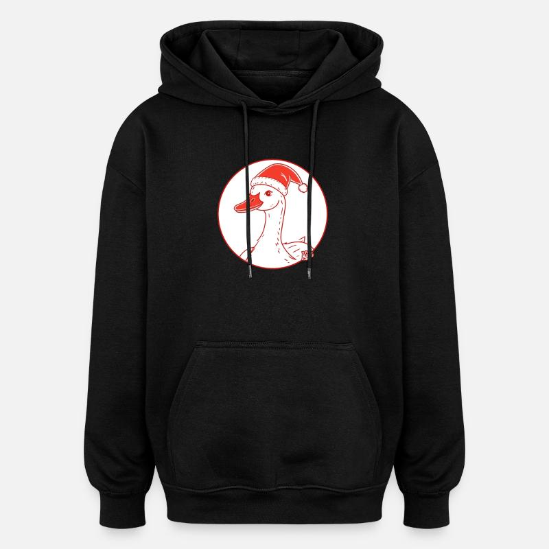 Un canard pour Noël - Sweat à capuche oversize unisexe - noir