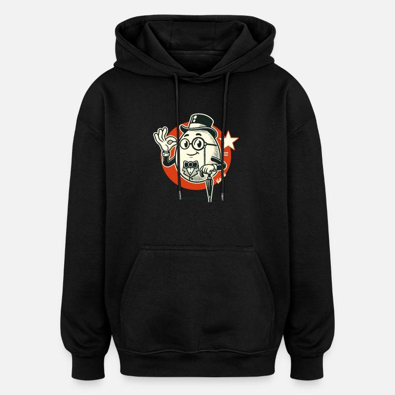 L’œuf du gentleman élégant - Sweat à capuche oversize unisexe - noir