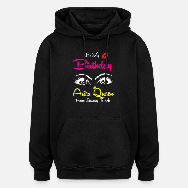 Signe du zodiaque Bélier - Sweat à capuche oversize unisexe - noir