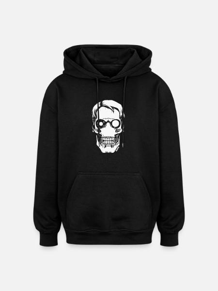 Cyber Skull – Futuristic Skull - Oversized Unisex Hoodie - black