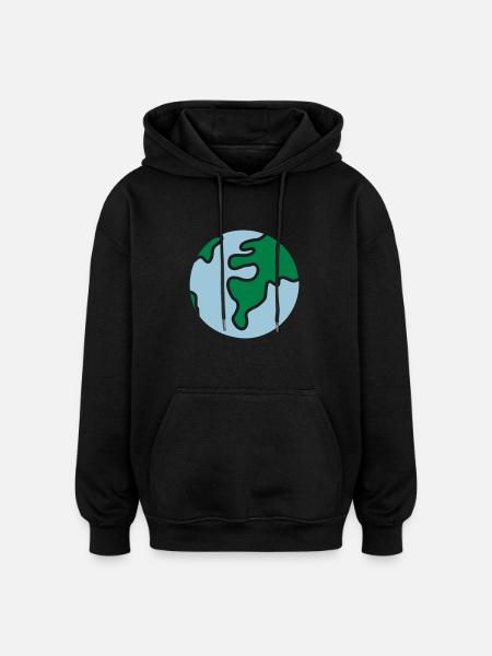 Globus - Welt - Oversized Unisex Hoodie - Schwarz