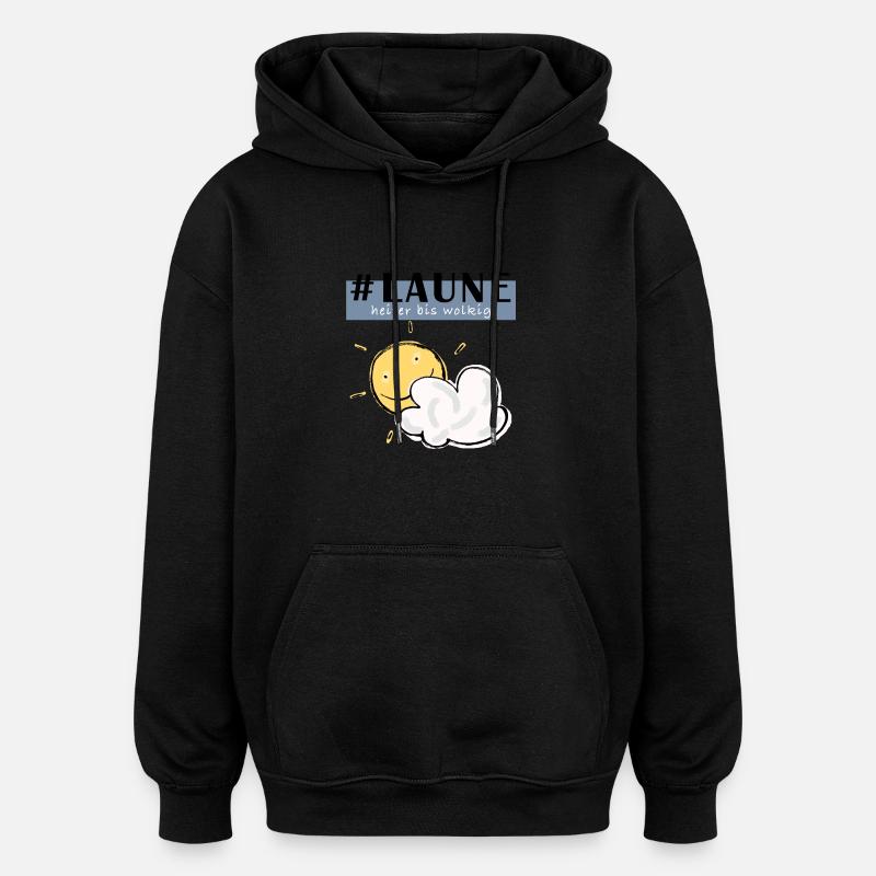Gute Laune - Oversized Unisex Hoodie - Schwarz